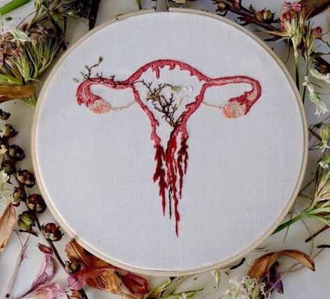 Uterus Art, Female Experience, Angry Feminist, Textile Inspiration, Beginner Sewing Patterns, Professional Help, Female Human, Feminist Art, Hand Embroidery Art