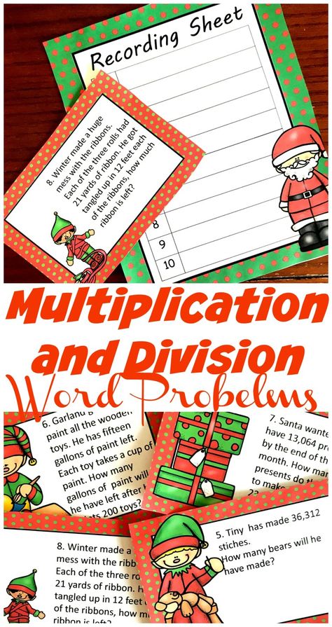 FREE Challenging Christmas Multiplication and Division Word Problems Christmas Division, Christmas Maths, Christmas Math Games, Christmas Multiplication, Business Learning, Christmas Math Activities, Math Tutoring, Division Word Problems, Holiday Math