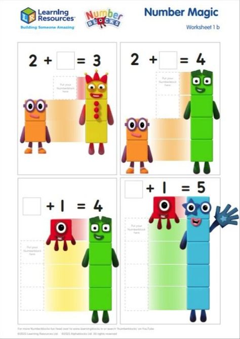 Number Magic, Blocks Preschool, Number Blocks, Free Printable Numbers, Math Sheets, Math Blocks, Free Preschool Printables, Activity Sheets For Kids, Colouring Sheets