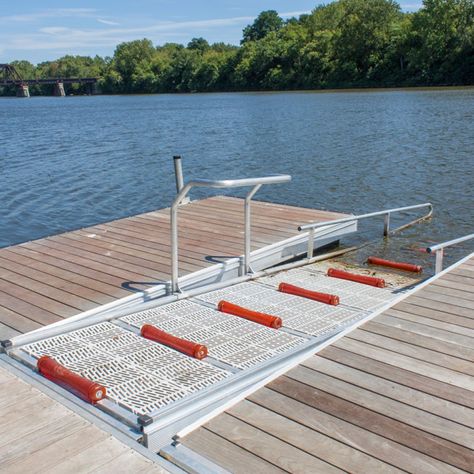 Waterfront Solutions Consulting Group Kayak Docking Station, Waterfront Design, Kayak Launch, Canoe Rack, Dock Ideas, Lake Dock, Lakefront Living, Kayak Storage, Floating Deck