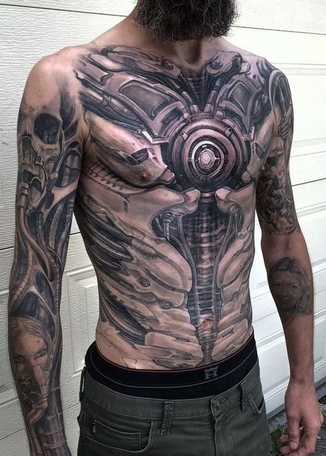 Tattoo Composition, Biomech Tattoo, Biomechanical Tattoo Design, Canada Tattoo, Brian Dawkins, Mechanic Tattoo, Biomechanical Tattoo, Body Suit Tattoo, Tattoo Ideas For Women