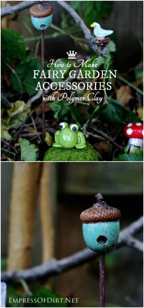 Make your own DIY Fairy House Furniture and Accessories with these fun tutorials. Tons of easy ideas using items you already have around the house! These simple fairy garden ideas are tons of fun and super easy to make. #FairyGarden #FairyFurniture #Fairies #Gnomes #Garden #FairyHouse Make Fairy Garden, Diy Fairy Door, Fairy Garden Furniture, Fairy House Diy, Bird House Kits, Fairy Garden Designs, Fairy Garden Crafts, Fairy Furniture, Faeries Gardens