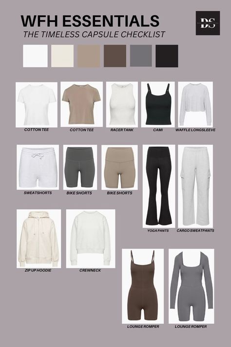 Lounge Wear Design Ideas, Put Together Lounge Wear, Lounge Capsule Wardrobe, Elevated Loungewear Outfits, Lounge Wear Capsule Wardrobe, Work From Home Capsule Wardrobe, Classy Loungewear Outfit, Wfh Fits, Wfh Essentials