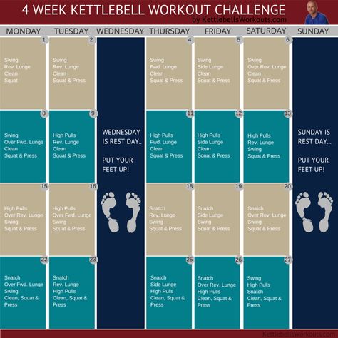 Burn fat, build strength and have fun in 2015 with the 4 week kettlebell workout challenge. Watch the videos of all the exercises and get started today! Kettlebell Workout Video, Kettlebell Workouts For Women, Bell Workout, Kettlebell Workout Routines, Kettlebell Abs, Month Workout Challenge, Kettlebell Challenge, Full Body Kettlebell Workout, Kettle Bells