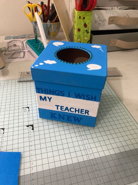 Suggestion Box For Classroom, Question Box For Classroom, Things I Wish My Teacher Knew, First Grade Classroom Set Up Ideas, Worry Box Classroom, Take What You Need Station, Suggestion Box Ideas Office, Suggestion Box Ideas Creative, Feedback Box Ideas