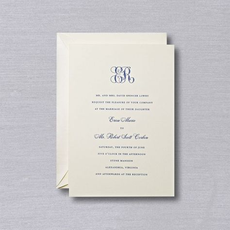 Letterpress Royalty Wedding Invitation with Monogram Crane Wedding Invitations, Royalty Wedding, Crane Wedding, Royal Wedding Invitation, Wedding Invitation Fonts, Letterpress Wedding Invitation, Invitation Fonts, Monogram Wedding Invitations, Fine Stationery