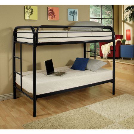 Acme Eclipse Twin Over Twin Metal Bunk Bed, Multiple Colors Bunk Bed Mattress, Bottom Bunk, Twin Over Twin Bunk Bed, Twin Bunk Bed, Metal Bunk Beds, Top Bunk, Full Bunk Beds, Top Beds, Kids Bunk Beds