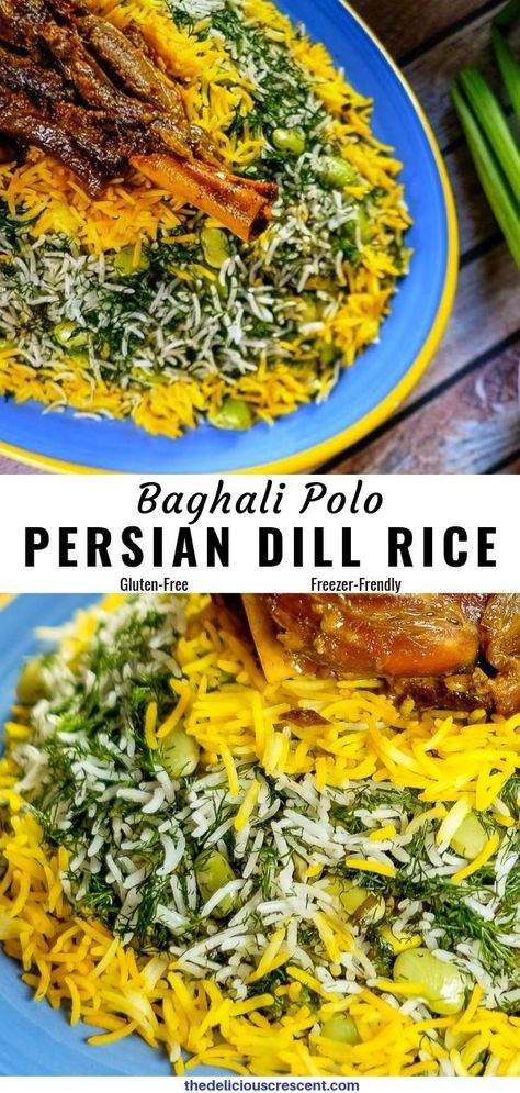 Baghali Polo, Middle Eastern Rice, Persian Food Iranian Cuisine, Dill Rice, Yogurt Salad, Iranian Cuisine, Broad Beans, Persian Cuisine, Iranian Food