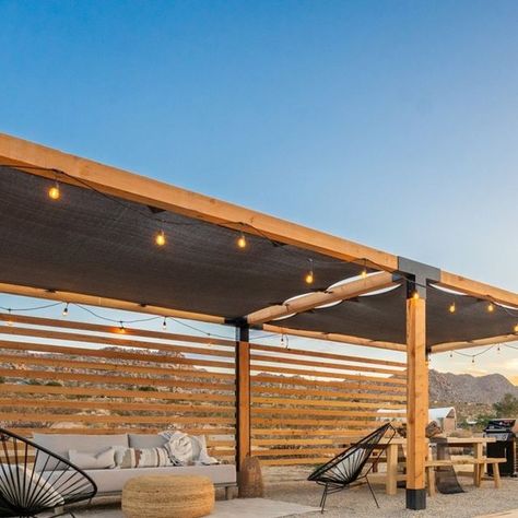 Toja Grid on Instagram: "Outdoor living goals! This incredible space by @mojavevilla in Joshua Tree, California has something for everyone: "I love my Toja Grid! It is perfect for arranging furniture and decor and the ability to customize all sides allowed me to find the perfect place for privacy and shade." Glad to hear it Chris, thanks for sharing! . . . . . #tojagrid #DIY #outdoorliving #outdoorspace #backyardbuild #build #doityourself #pergoladesign #outdoorinspo #diyhomedecor #weekendvibes Arranging Furniture, Toja Grid, Backyard Buildings, Joshua Tree California, Diy Outdoor Kitchen, Pergola Designs, Thanks For Sharing, Furniture Arrangement, Yard Ideas