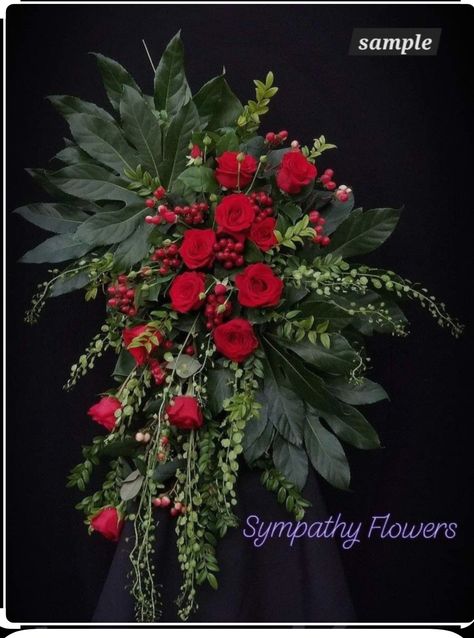 Floral Cross Arrangement, Saddle Flower Arrangements, Standing Sprays For Funerals, Grave Flowers Arrangements, Grave Arrangements, Sympathy Floral, Casket Flowers, Contemporary Flower Arrangements, Large Floral Arrangements