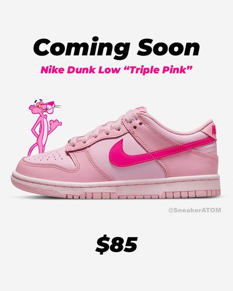 Nike Dunk Low Triple Pink, Nike Dunks Low, Dunk Outfit, Dunks Low, Digital Closet, Cute Nike Shoes, Cute Nikes, Pink Panthers, Swag Shoes