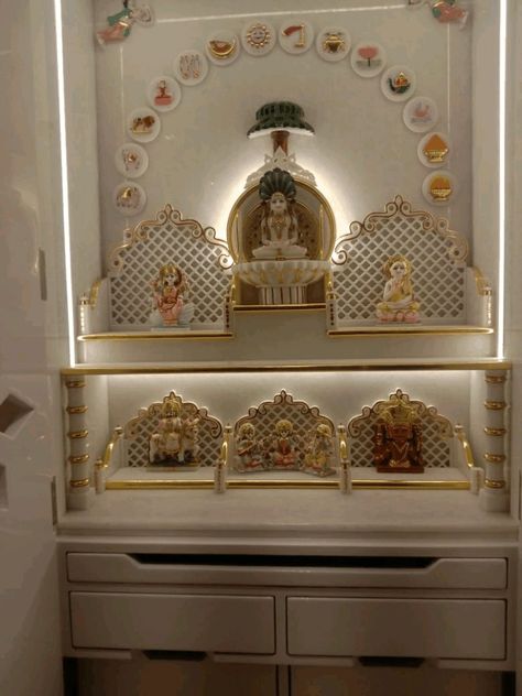 Jain Marble Temple Design For Home, Mandir Design Puja Room Marble, Derasar Design, Korean Mandir Designs, Jain Mandir Design For Home, Jain Mandir Design, Jain Mandir Design Puja Room, Jain Pooja Room Designs, Basin Design Modern