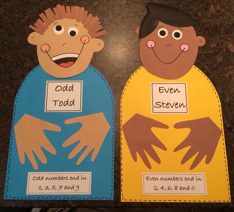 I loooooove my Odd Todd and Even Steven that I made. Going to use this to help the children to learn their odds and evens and counting in two's! Odd Todd And Even Steven Anchor Chart, Even Steven Odd Todd Activities, Odd Todd And Even Steven, Odds And Evens Eyfs Activities, Odd And Even Numbers Project, Odd And Even Activities, Odds And Evens, English Activity, Maths Activity