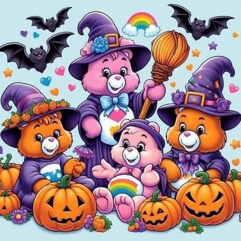 Care Bears Halloween, Kawaii Cat Drawing, Halloween Wallpaper Cute, Disney Easter, Bear Halloween, Halloween Graphics, Special Pictures, Bear Wallpaper, Kawaii Cat