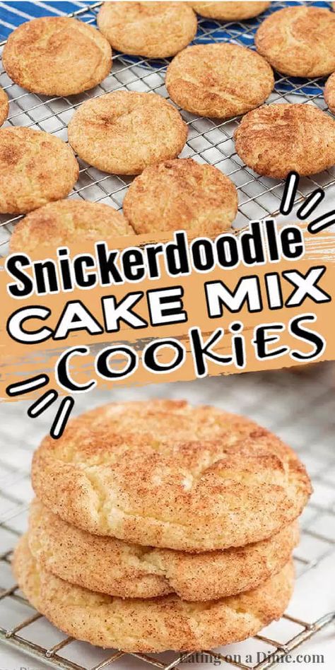 White Cake Mix Cookies, Easy Snickerdoodle Recipe, Snickerdoodle Cake, Snickerdoodle Cookies Easy, Gluten Free Cake Mixes, Homemade Ice Cream Sandwiches, Cake Box Cookies, Recipes Using Cake Mix, Boxed Cake Mixes Recipes