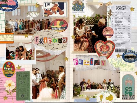 forgot to post the digital scrapbook of our wedding Digital Scrapbook Instagram Post, Instagram Scrapbook Post, Digital Scrapbook Ideas, Creative Collage Ideas, Wedding Scrapbook Ideas, Engagement Scrapbook, Canva Scrapbook, Collage Scrapbook Layouts, Scrap Journal