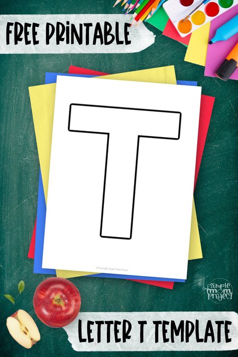 Free Printable Uppercase Letter T Template Letter T Free Printables, Letter T Template, Letter T Printable, Free Printable Alphabet Templates, Letter Template Printable, Letter Printables, Alphabet Letter Templates, Preschool Activities Printable, Alphabet Templates