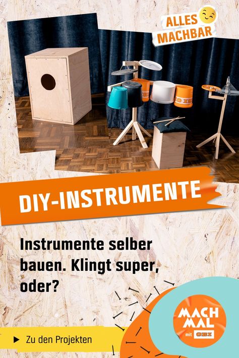 Klar das geht, Kinder sind kreativ. Was gibt es tolleres als eine DIY-Idee umzusetzen und das Ergebnis dann direkt praktisch nutzen zu können. Erforsche mit deinen Kids die Klangwelten von Schlagzeug, Flaschenxylophon und Cajon. Activities For Kids, Trash Can, Recycling, Canning, Quick Saves