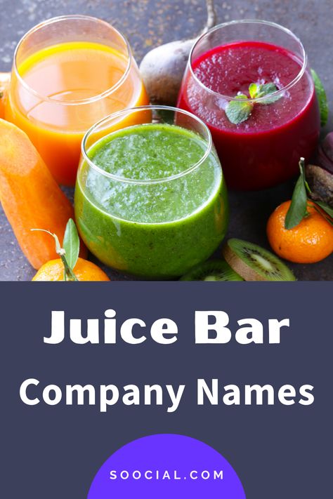 Juice Bar Names Ideas, Juice Bar Ideas, Juice Clense, Fruits Name List, Bar Names, Juice Bar Menu, Store Names Ideas, Juice Store, Drink Names