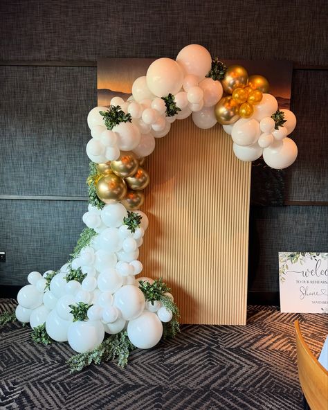 Proof that subtle can still be stunning ✨ For this wedding rehearsal brunch, we designed a small yet elegant wood-ribbed arch backdrop adorned with a white balloon garland, gold accents, and lush greenery. While we specialize in creating customized, elaborate setups, every now and then, we get to bring a vision like this to life—beautifully simple, yet undeniably elegant. At AZ Bachelorette Party, we celebrate her every milestone from bachelorette to weddings and everything in between and a... Rehearsal Brunch, White Balloon Garland, Arch Backdrop, White Balloons, Wedding Rehearsal, Lush Greenery, Now And Then, Balloon Garland, Gold Engagement