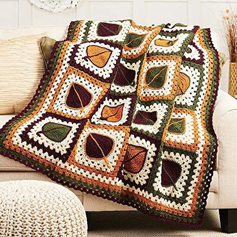 Crochet Blanket Kit, Crochet Autumn, Squares Crochet, Crocheted Blanket, Hand Knitting Yarn, Crochet Towel, Blanket Ideas, Crochet Blanket Designs, Yarn Skein