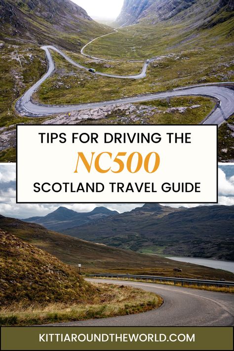 In this guide we'll give you our essential tips for having a safe, responsible and unforgettable journey driving the NC500 in Scotland. North Coast 500 in Scotland | Driving the North Coast 500 | Driving the NC500 in Scotland | North Coast 500 road trip in Scotland | Things to know before driving the NC500 in Scotland | Best Road trip in the UK | NC500 driving tips | NC500 guide | North Coast 500 Scotland, Tips For Driving, Scotland Travel Guide, North Coast 500, Scenic Road Trip, Greece Travel Guide, United Kingdom Travel, Driving Tips, Visit Europe