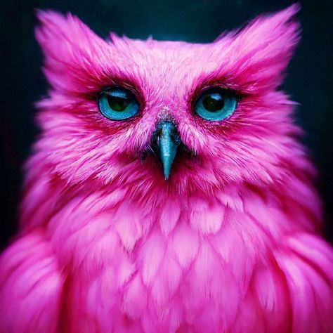 Pink owl looking at you Pink Owl, Everything Pink, Pink, Quick Saves