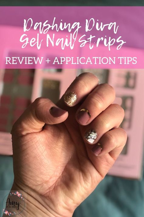 Nail Hacks Diy, Gold Manicure, Dip Manicure, Easy Manicure, Dashing Diva, Gel Nail Strips, Nails Gold, Diva Nails, Stripped Nails