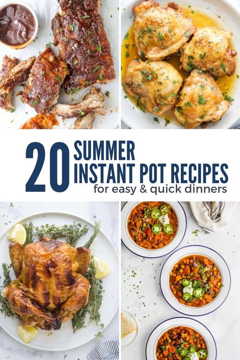 Make dinner a breeze with these 20 summer Instant Pot recipes. Perfect for quick and easy meals, these dishes are delicious and hassle-free. Simplify your summer dinners with these Instant Pot recipes! Summer Instant Pot Recipes, Easy Dinner Side Dishes, Easy Dinner Sides, 30 Minute Meals Healthy, Quick And Easy Meals, Pot Beef Stew, Breakfast Salad, Healthy Instant Pot Recipes, Dinner Side Dishes