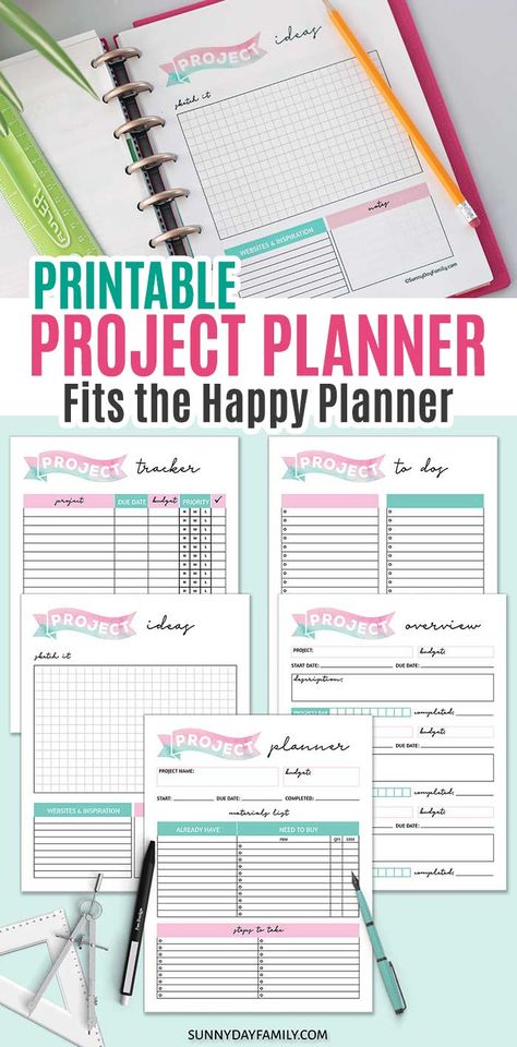 Diy Planners, Project Planner Printable, Planning School, Happy Planner Printables, To Do Planner, Craft Planner, Work Planner, Planner Inspiration, Project Planner