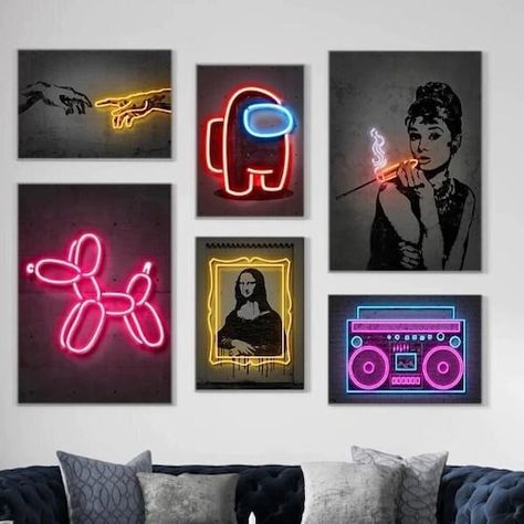 Neon Poster, Neon Flex, Street Art, Printed Items, Graffiti, Canvas Painting, Neon, Digital Prints, Art Print