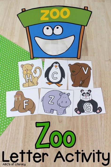 This Zoo Letter Recognition Activity is a fun, hands-on way for your pre-readers and beginning readers to practice identifying capital and lowercase letters. Click on the link to learn more! https://abcsofliteracy.com/zoo-letter-recognition-activity/ Zoo Animals Preschool Activities, Zoo Activities Preschool, Zoo Animals Preschool, Preschool Zoo Theme, Preschool Language Arts, Zoo Preschool, Zoo Phonics, Zoo Crafts, Literacy Activities Preschool