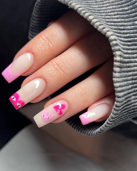 Barbie Nails, Summer Gel Nails, Milky Nails, Girly Acrylic Nails, Simple Acrylic Nails, Short Acrylic Nails Designs, Pink Acrylic Nails, Square Acrylic Nails, Dream Nails