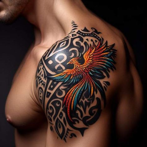 Mens Chest Tattoos Ideas Design, Mens Chest Tattoos Ideas, Shoulder Tattoo Ideas For Men, Masculine Tattoo Ideas, Chest Tattoos Ideas, Mens Chest Tattoos, Eagle Shoulder Tattoo, Resilience Tattoo, Lion Shoulder Tattoo