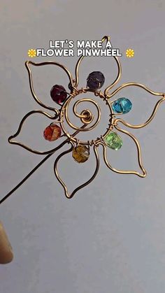 Beaded Suncatchers, Wire Projects, Wrapping Tutorial, Wire Ideas, Beaded Projects, Plant Stakes, Wire Wrapping Tutorial, Wire Flowers, Wire Crafts