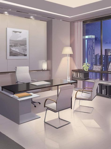 Episode Office Background, Anime Office, Zepeto House Background, Small Office Design Interior, Small Office Design, Office Table Design, Episode Backgrounds, Office Background, House Essentials