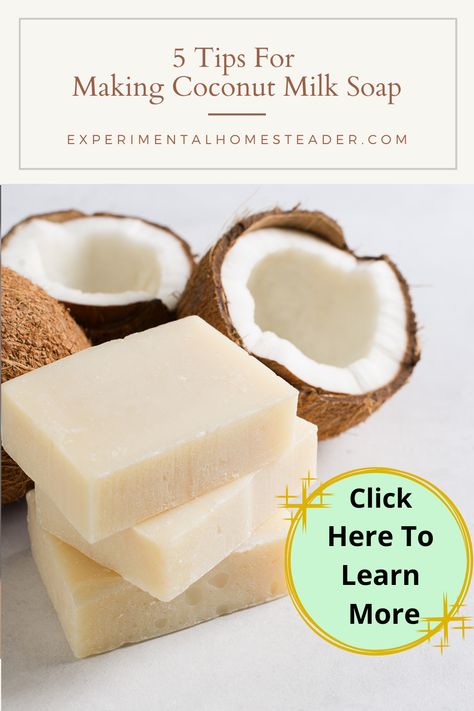 Coconut Milk Soap Recipe Cold Process, Coconut Milk Melt And Pour Soap Recipes, Coconut Milk Soap Recipe, Coconut Soap Recipe, Coconut Oil Soap Recipe, Cold Press Soap Recipes, Apothecary Recipes, Making Bar Soap, Milk Soap Recipe