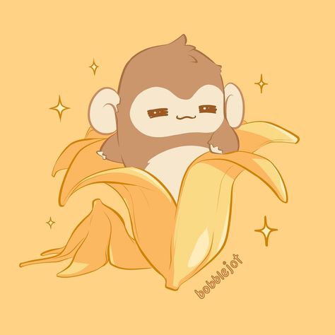 Bobblejot on Instagram: “Am I a-peeling? . . . #monkey #banana #digitalart #drawing #doodles” Cute Monkey Drawing, Monkey Drawing, Cute Monkey, On Instagram, Instagram, Kawaii