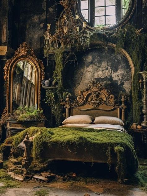 Writing Cottage, Elven Bedroom, Fairytale Bedroom, Supernatural Aesthetic, Forest Bedroom, Cottage Core Room, Cottagecore Bedroom, Bedroom Closet Doors, Gothic Dollhouse