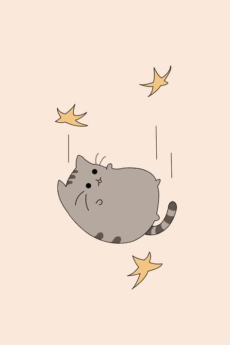 Falling cat Cute Cartoon Drawings, Cat Wallpaper, Pusheen, Cat Drawing, Ipad Wallpaper, Cartoon Cat, Kirby, Cartoon Drawings, Aesthetic Pictures