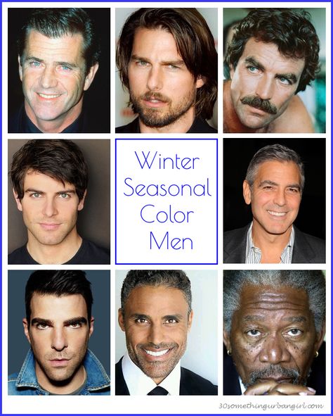 Winter seasonal color men | Find your best colors and style on www.30somethingurbangirl.com Businessman Style, Color Analysis Winter, True Winter Color Palette, Soft Summer Color Palette, Deep Winter Colors, Clear Winter, Colour Analysis, Winter Color Palette, Winter Typ