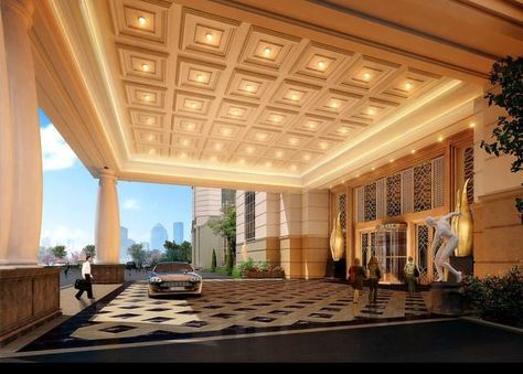 Entrance Ceiling Design, Porch Ceiling Design, Entrance Ceiling, Hotel Ceiling, Hotel Canopy, Hotel Ideas, Interior Decorating Ideas, Porch Ceiling, Hotel Entrance