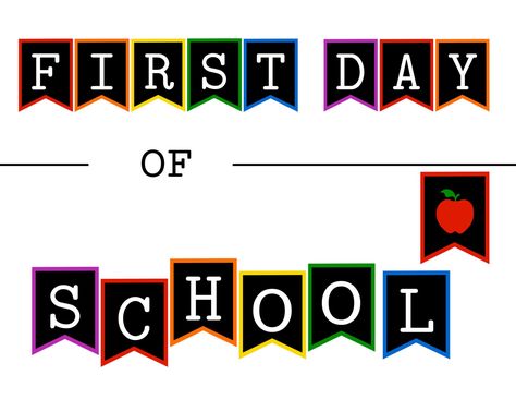 First Day Of School Banner Printable, First Day Of School Banner, First Day Of School Photos, First Day Of School Chalkboard, First Day Of School Pictures, Paper Trail Design, Chalkboard Banner, First Day Of School Sign, School Picture