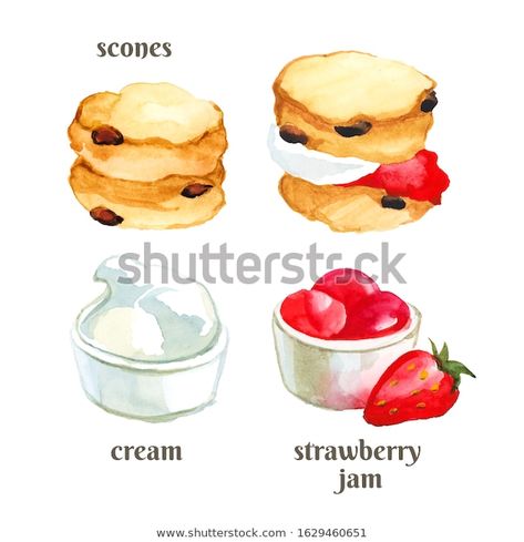 Scones Illustration, Fall Jams, November Bujo, Strawberry Scones, Pin Ideas, Strawberry Jam, Apron Pockets, Logo Ideas, Drawing Tips