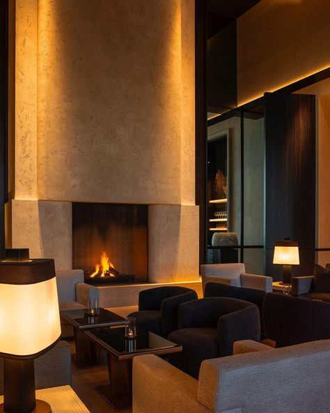 The splendid fireplace in The Lobby of La Réserve. @la_reserve_knokke @depuydtinteriors @obumex_ @covrr_gevelbekleding @potierstone.be… | Instagram Hotel Lobby Interior Design, Lobby Fireplace, Lobby Interior Design, Lobby Interior, The Lobby, Hotel Lobby, Lobby, Home Accents, Fireplace