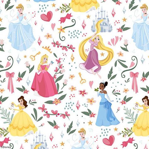 Disney Princess Fabric, Walt Disney Characters, Disney Fabric, Disney Artists, Disney Princesses, Disney Wallpaper, Disney Art, Pretty Wallpapers, Walt Disney