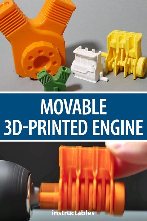 This print in place engine model was designed using Fusion 360 actually works. #Instructables #3Dprint #mechanism #moveable #design Mechanism Design, Support Wall, 3d Printed Objects, Fusion 360, 3d Printing Projects, Design Movements, Mechanical Design, How To Design, Alternative Energy