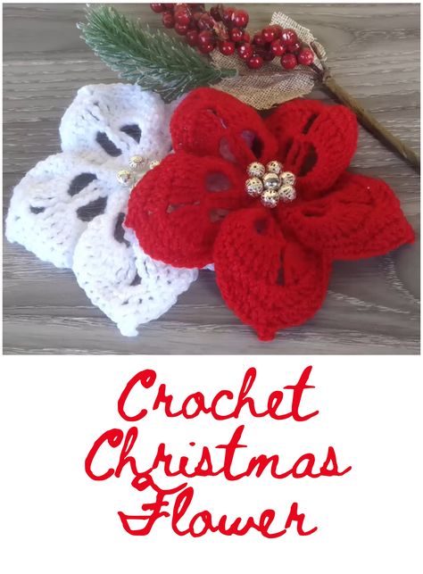 Crochet Christmas Flower Crochet Leaf Free Pattern, Crochet Bedsheets, Crochet Christmas Wreath, Christmas Crochet Patterns Free, Christmas Bouquet, Crochet Christmas Gifts, Easy Patterns, Flowers Crochet, Quick Crochet Patterns