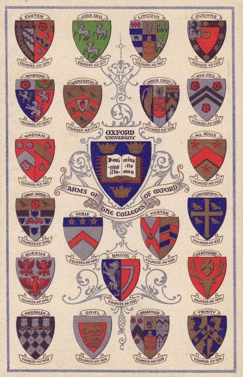 Lacking colour? Add another coat of arms. Oxford College, Oxford Comma, Oxford Uk, College Colors, Oxford England, Trinity College, University Logo, Cambridge University, University College