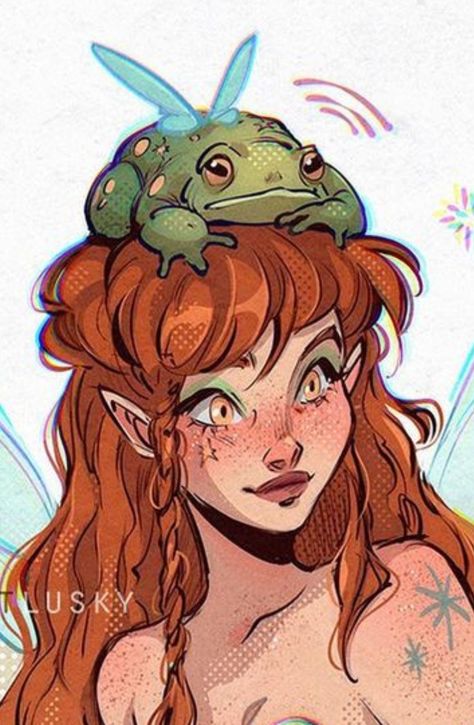 Elf Drawings, Green Fairy, A Frog, Arte Inspo, Arte Sketchbook, Fairy Art, Art Inspiration Drawing, الرسومات اللطيفة, Art Drawings Sketches